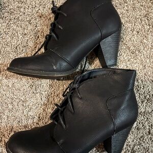 Sugar Black Lace-Up Ankle Booties